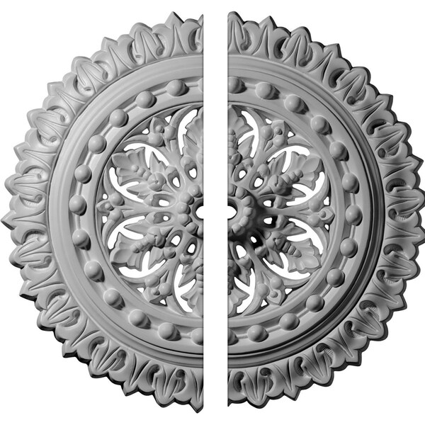 Ekena Millwork Sellek Ceiling Medallion, Two Piece (Fits Canopies up to 1 1/8"), 18 1/2"OD x 7/8"ID x 1 1/2"P CM18SK2 - main